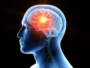 Illustration showing man’s brain lit up from within