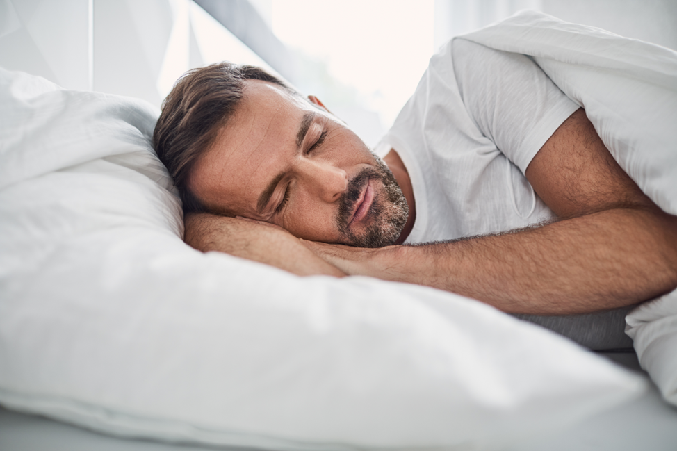 man sleeping peacefully 